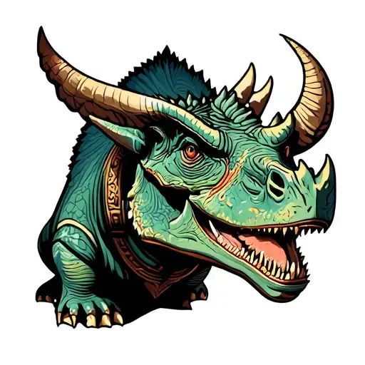 Triceratops tattoo design idea
