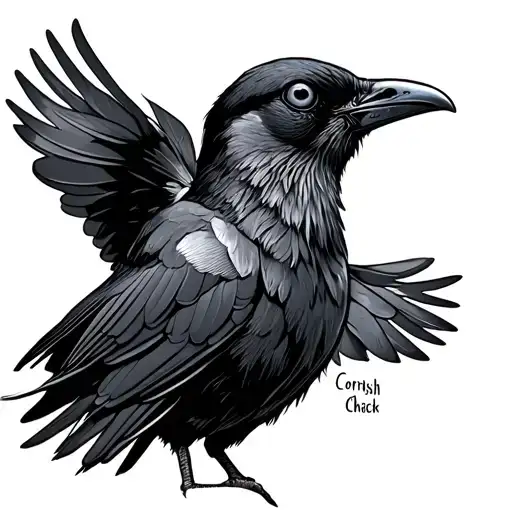 Cornish Chough tattoo design idea