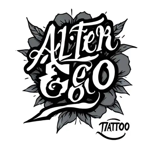 Write the alter ego word tattoo design idea