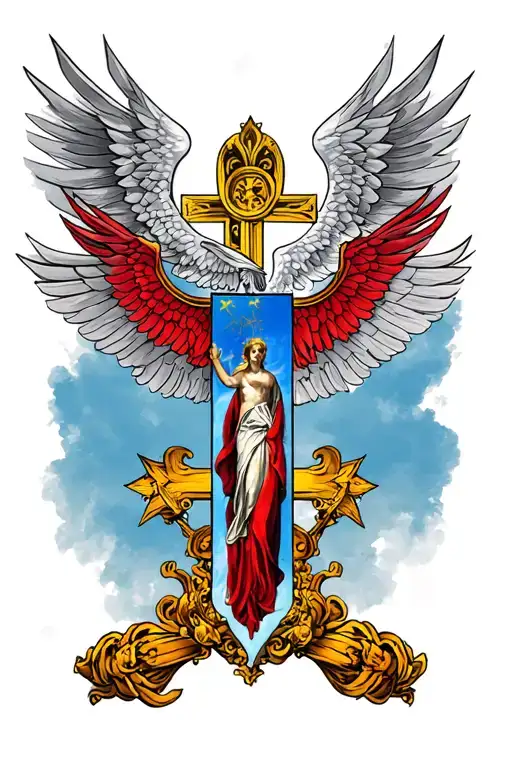 history of Romania Decebal Cross tattoo design idea