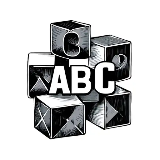 Abc Blocks tattoo design idea