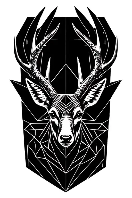 geometric jackalope tattoo design idea