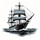 Endurance ship navigating tattoo design idea
