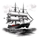 Endurance ship navigating tattoo design idea