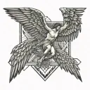 story of icarus falling from the sky tattoo design idea