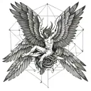 story of icarus falling from the sky tattoo design idea