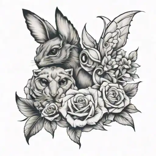 3 closed friend matching tattoo design featuring tattoo design idea
