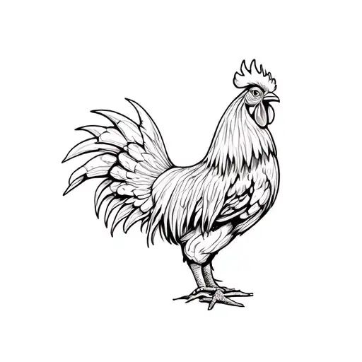 rooster fighting tattoo design idea