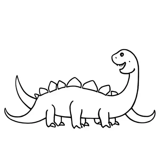 A minimalist design of a few cute dinosaur tattoo design idea