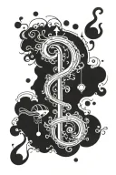 overthinker and question marks all across tattoo design idea