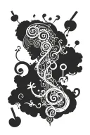 overthinker and question marks all across tattoo design idea