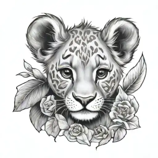 cute baby simba lion king tattoo design idea