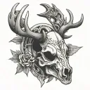 Deer Skull With Arrow tattoo design idea