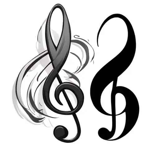 Treble Clef And Bass Clef tattoo design idea