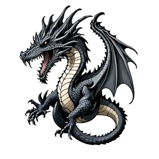 Dead Dragon tattoo design idea