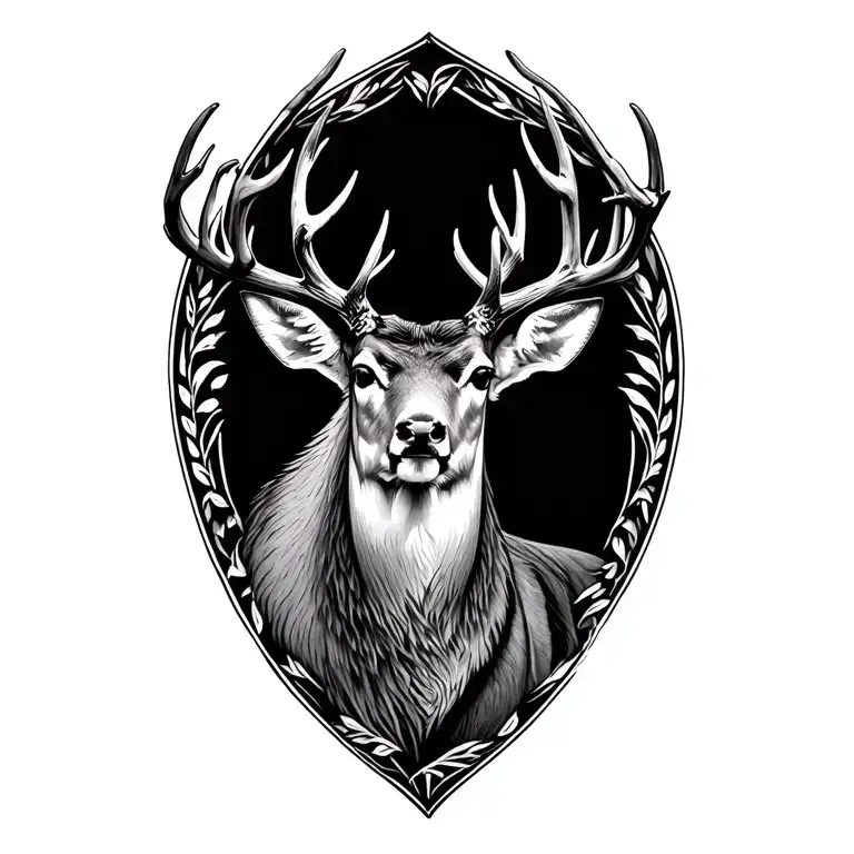 deer and cardinal tattoo design idea