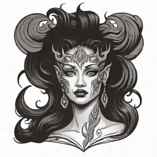 Nyx Goddess tattoo design idea