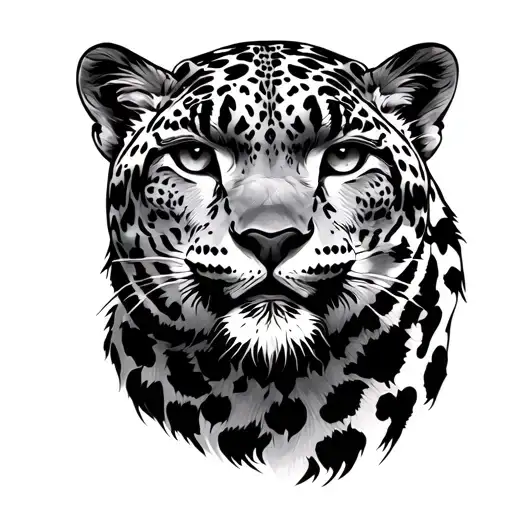 mongolian snow leopard tattoo design idea