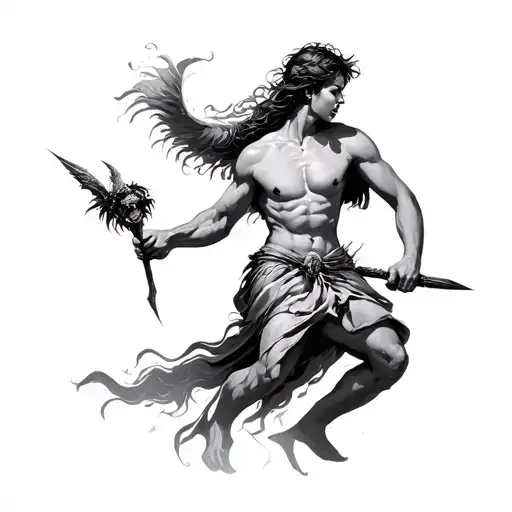 David vs Goliath feminine tattoo design idea