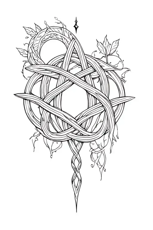 witch knot design incorporating elements of exu and pombagira  tattoo design idea