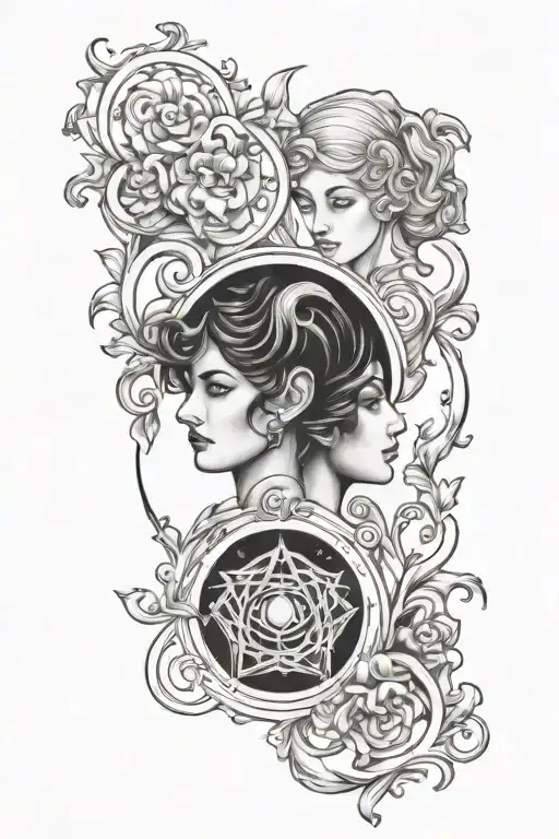 Gemini Aries Libra tattoo design idea