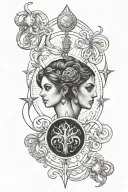 Gemini Aries Libra tattoo design idea