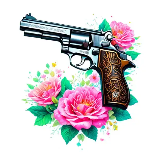 Girly Gun tattoo design idea