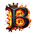 letter b with a crown on top make the whole thing look like its on fire  tattoo design idea