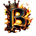 letter b with a crown on top make the whole thing look like its on fire  tattoo design idea