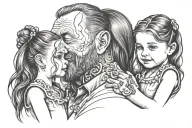 father daughter tattoo design idea