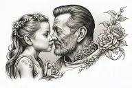 father daughter tattoo design idea