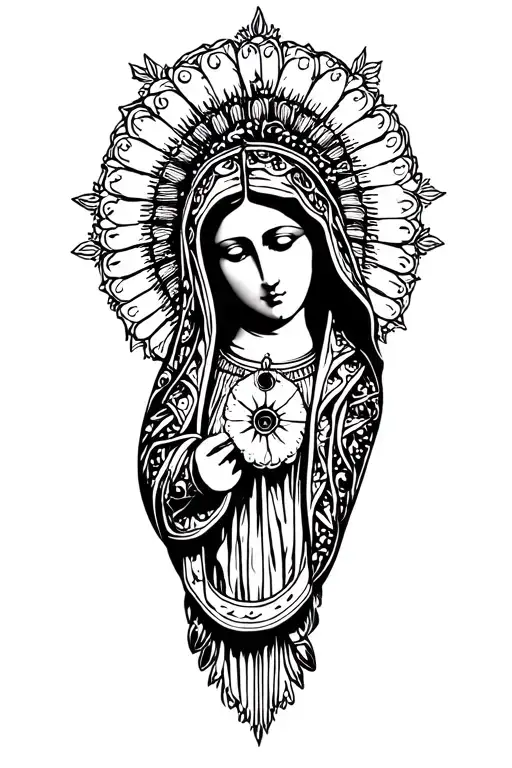 our lady of guadalupe tattoo design idea