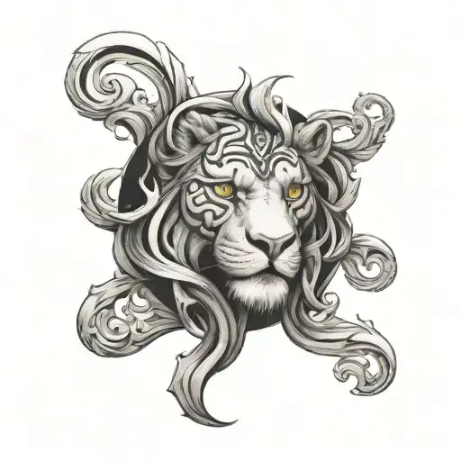 a scar on Lion's eye tattoo similar to escanor in seven deadly sins anime tattoo design idea
