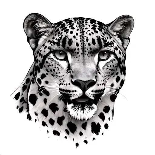 snow leopard realistic tattoo tattoo design idea