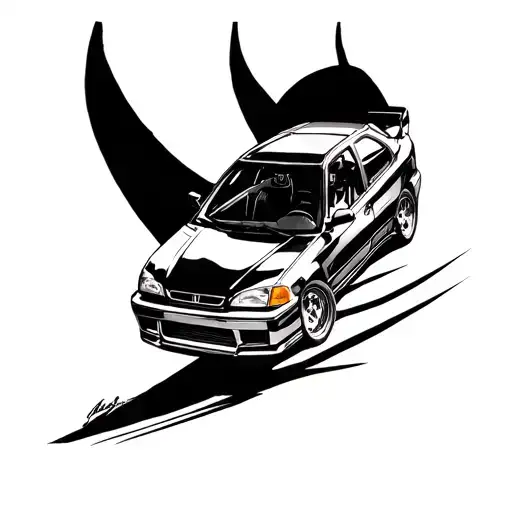 honda civic 1997 vtec tattoo design idea
