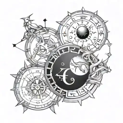 Create zodiac Tattoo with Sun Sign and Moon Sign Libra and pisces on the outer forearm  tattoo design idea