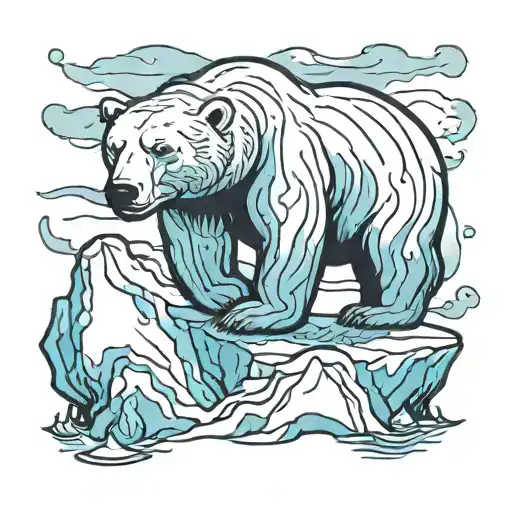 polar bear on a iceberg tattoo design idea