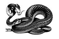 Ram and snake tattoo design idea