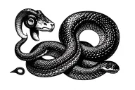 Ram and snake tattoo design idea