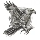 birds of prey flying tattoo design idea