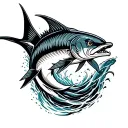 celtic marlin jumping tattoo design idea