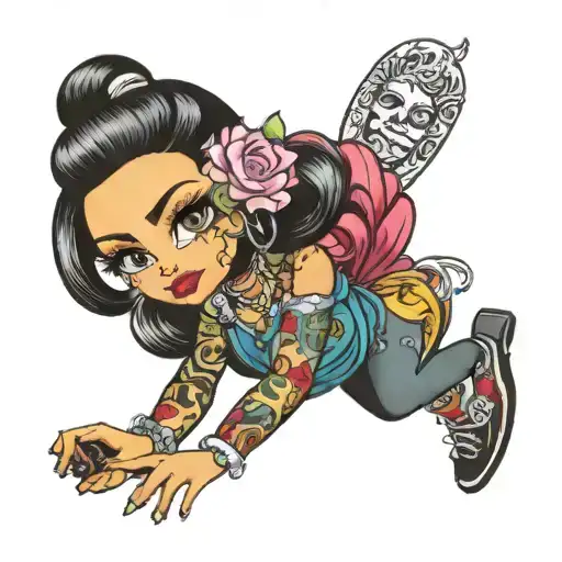 bratz doll tattoo design idea
