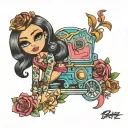 bratz doll tattoo design idea