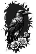 alice madness returns raven with roses tattoo design idea