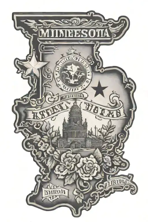 Minnesota Texas old tattoo design idea