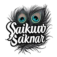 saikumar name with peacock feather transforming tattoo design idea