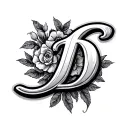 Cursive D tattoo design idea