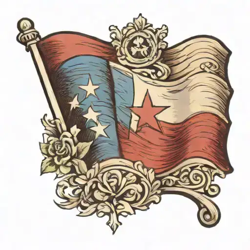 texas flag tattoo design idea