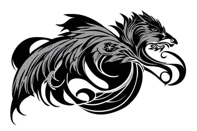 Persian Farvahar tattoo design idea