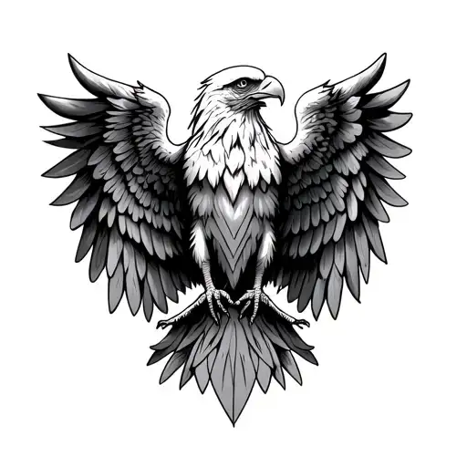 double-headed eagle wings tattoo design idea